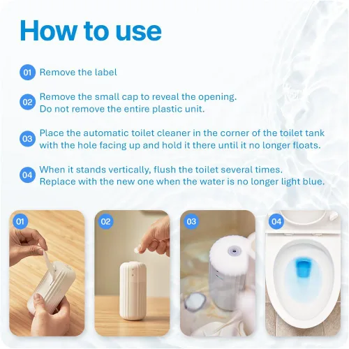 Vista 6 de Fresh & Fresh Limpiadores automáticos para inodoros – 3 botellas (hasta 2500 descargas/botella), limpiador comercial y residencial de 3 a 4 meses