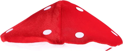 STOBOK Sombrero de hongo, 15.7 x 15.7 in, adorable accesorio de disfraz de hongo, sombrero de felpa rojo, decoración de cosplay para niños, para