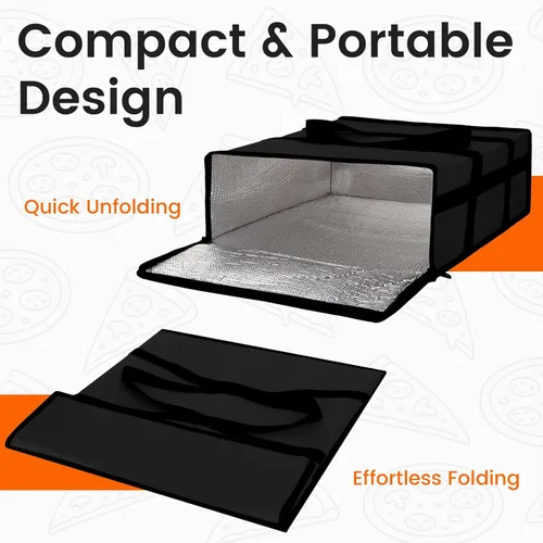 Vista 8 de Bodaon Bolsa aislante para entrega de pizza, 20 x 20 x 6 pulgadas, bolsas calentadoras de pizza para llevar calientes, bolsa térmica para catering