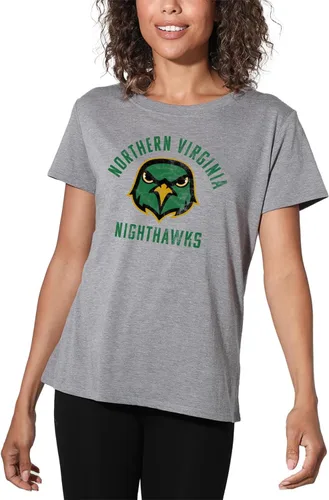 Vista 262 de Colección oficial de camisetas sueltas con logotipo desgastado grande universitario para mujer, jaspeado atlético