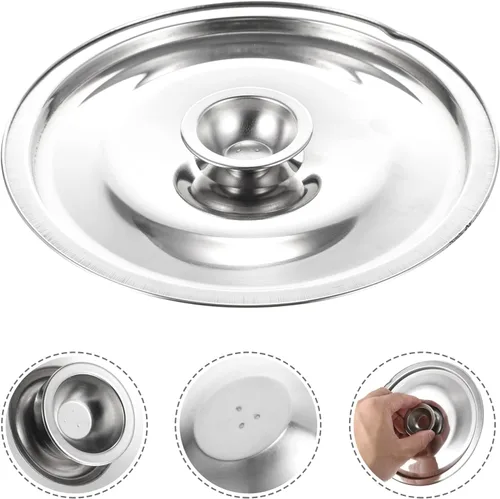 Vista 7 de Cabilock Tapa de sartén de salsa de acero inoxidable solamente 6.3 in Tapa de olla superior para cocinar antiquemaduras