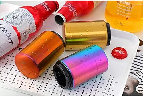 Vista 6 de Buyer Star Abrebotellas, abridor de botellas magnético con captador de tapa, picnic, camping, barbacoa, viaje (negro)