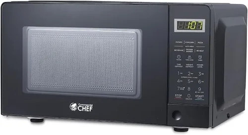 Vista 12 de Commercial Chef - Horno de microondas para encimera de 0.6 pies cúbicos, controles de dial mecánico, 700W, puerta con tirador, 6 niveles de Negro