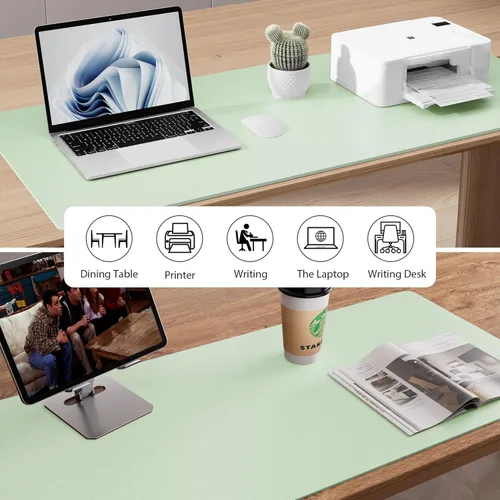 Vista 5 de Aothia - Protector de escritorio de cuero sintético grande, base antideslizante para mouse y superficie para escribir, impermeable, fácil de Agua