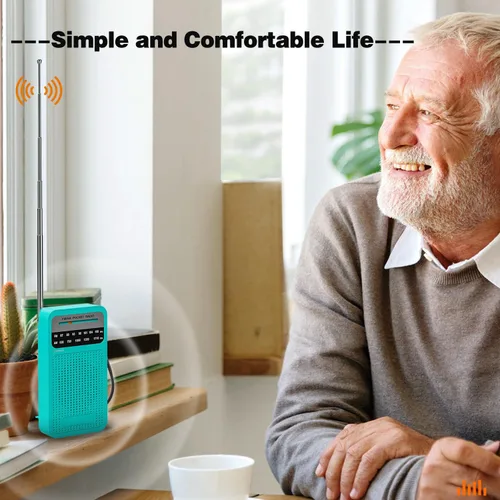 Vista 4 de Radio portátil AM FM con la mejor recepción, Radio de transistor Goodes con altavoz, funciona con 2 pilas AA, conector de auriculares
