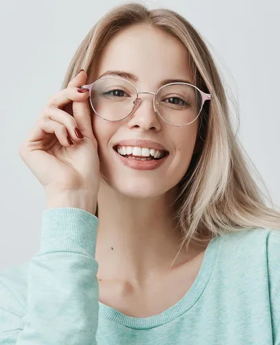 Vista 3 de Cyxus Round Blue Light Blocking Glasses for Women Metal Frame UV Filtering Computer Glasses Clear Lens 8132