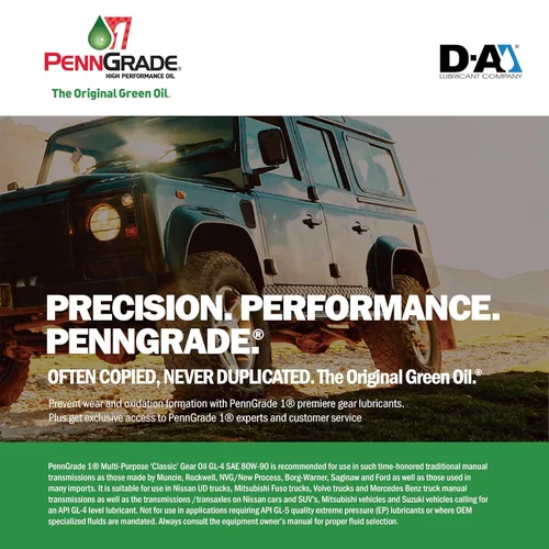 Vista 3 de Penn Grade 1 Aceite de engranajes multiusos clásico GL-4 SAE 80W-90, 1 cuarto de galón (1 unidad, 2 libras, 32 onzas líquidas) para transmisiones