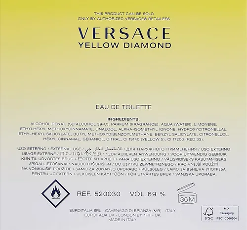 Vista 3 de Versace - Yellow Diamond Eau De Toilette Espray para mujer, 1.7 oz