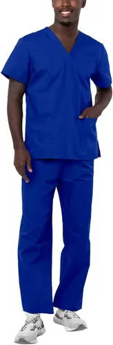 Vista 13 de Adar Uniforms Conjunto de ropa médica unisex universal - Juego de ropa médica unisex con cordón Negro
