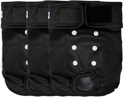 Vista 13 de Leekalos Pañales reutilizables lavables para perras, pañales para perras, altamente absorbentes, pañales ajustables para cachorros, pañales