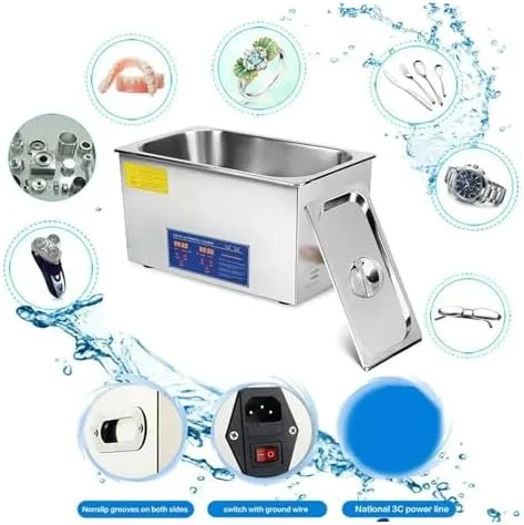 Vista 3 de 2L Ultrasonic Cleaning Machine with Digital Timer, Stainless Steel Tank, Efficient for Jewelry, Glasses, Watches and Bathroom Accessories, Home and