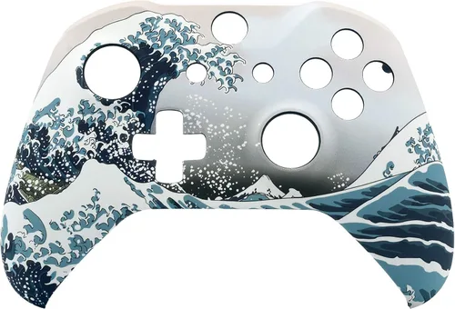 Vista 8 de eXtremeRate - Paquete de carcasa frontal para mando de Microsoft Xbox One S y Xbox One X, con destornillador., The Great Wave