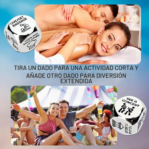 Vista 4 de Luck Lab Dados de noche de cita, Decisor de actividades y juego para Cena, película y decidentes de actividades para parejas; juegos de metal