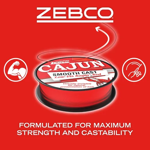 Vista 2 de Zebco Cajun Line Smooth Cast Fishing Line, Low Vis Ragin' Red