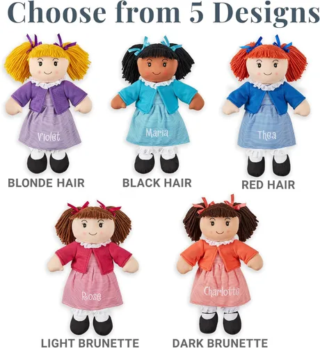 Vista 8 de Let's Make Memories muñeca de trapo para abrazar, suave, para niños de 3años en adelante