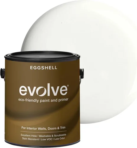 Vista 51 de EVOLVE Pintura e imprimación para interiores, cáscara de huevo (blanco alabastro), 1 galón, cobertura de una capa, excelente oculto, bajo contenido