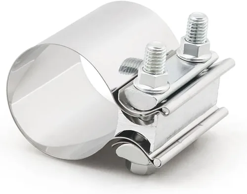 Vista 10 de Abrazadera de Escape de 2.5", Abrazadera de Banda de Junta a Tope de 2 1/2" Conector de Manguito de Acero Inoxidable para Silenciadores, Tubos