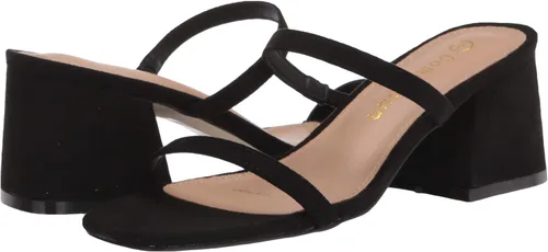 Vista 7 de ComeShun Sandalias de tacón bajo para mujer, con puntera abierta, puntera abierta, tacón de punta cuadrada