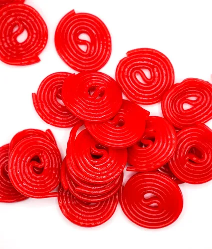 Vista 3 de Ruedas de regaliz de fresa de primera calidad, bolsa a granel de 1 libra de caramelo gourmet fresco y masticable