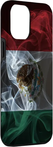 Vista 3 de iPhone 12 Pro Max Smoky Mexico Flag - Funda de orgullo mexicano estilo humo