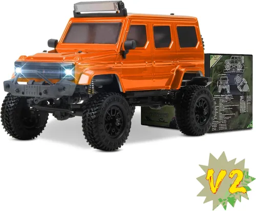 Vista 8 de PANDA HOBBY Tetra24 X3 V2, escala 124 RTR Micro RC Crawler 4X4, ejes de portal y cuerpo magnético electrificado, naranja