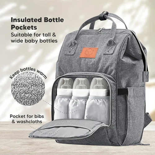 Vista 6 de KeaBabies Mochila portabebés y bolsa de pañales – Todo en 1 Original transpirable para bebé, ligera, manos libres – Impermeable multifunción bolsa