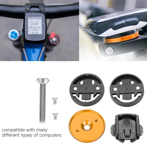 Vista 6 de Soporte para computadora para bicicleta de carretera, cubierta superior para bicicleta, cronómetro, GPS, soporte para velocímetro (dorado) Bryton