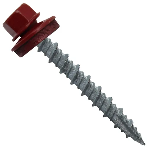 Vista 32 de Tornillos para techos de metal: (250) Tornillos de techo de chapa metálica gris ABC de 10 x 1-1/2" ABC. Tornillos para revestimiento de metal a