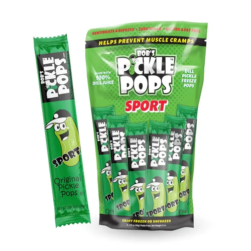 Bob's Pickle Pops - Paletas de hielo con sabor original a jugo de eneldo - Paletas congeladas pre-entrenamiento - Alivio de calambres con
