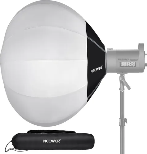 Vista 11 de NEEWER Caja de luz de linterna de 26 "/65 cm, difusor de luz de liberación rápida 360° Bowens Mount Softbox con aleación de nailon ligero para RGB