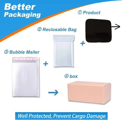 Vista 3 de Tapa de gancho de remolque para parachoques delantero, ojal de remolque para Infiniti Q50 2014 2015 2016 2017 2018 622A1-4GA0A Cubierta de remolque