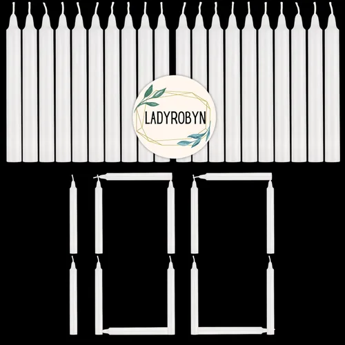 Vista 13 de Juego de 20 velas cónicas de color sólido, velas de cera de parafina sin goteo de 4 pulgadas con mecha de algodón, ideal para bodas, shabat