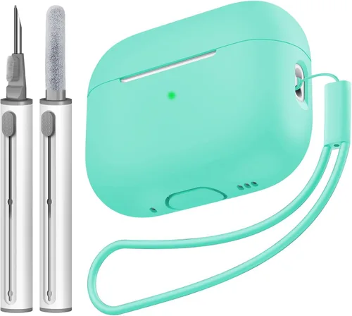 Vista 22 de Compatible con Airpods Pro 2 Case, Funda Protectora de Piel de Silicona Suave con Kit de Limpieza y Cordón Compatible para AirPod Pro de 2ª