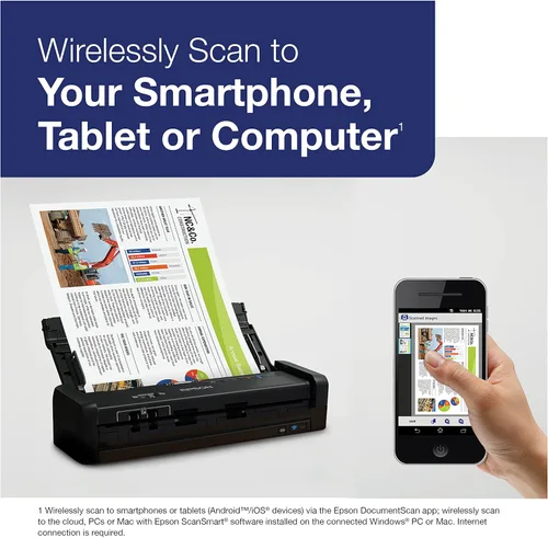 Vista 2 de Epson - Escáner de documentos portátil inalámbrico a color Workforce de Epson