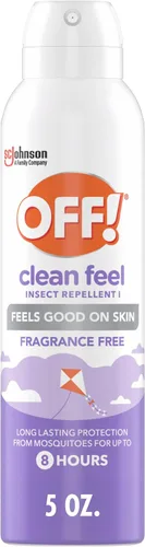 OFF! Aerosol Repelente de Insectos de Sensación Limpia con 20% Picaridin, Spray Anti Mosquitos con Protección Duradera, Se Siente Bien en la Piel, 5