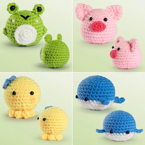 Vista 4 de RQWZBCHX Animals Beginners - Kits de ganchillo para principiantes, adultos, niños, con tutoriales en video paso a paso y suficientes hilos, gancho