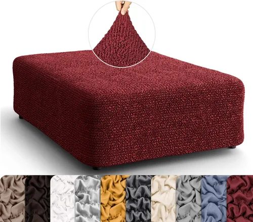 Vista 31 de PAULATO BY GA.I.CO. Funda otomana grande para taburete, funda de tela de poliéster suave, protector elástico de muebles de 1 pieza, colección Mango