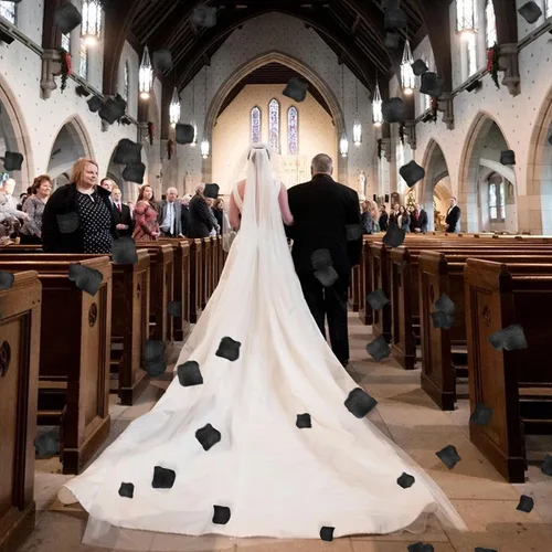 Vista 6 de SITUMEIZI 1500 piezas de pétalos de rosa negros artificiales de seda para decoración de bodas y fiestas