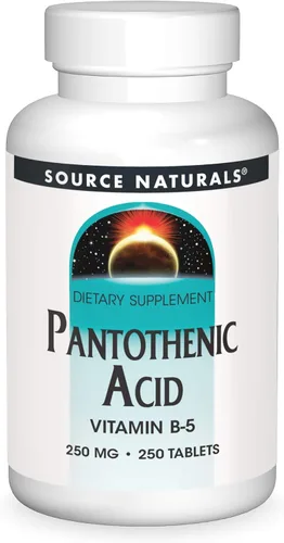 Source Naturals Ácido pantoténico 250 mg Vitamina B-5 Suplemento dietético - 250 Tabletas