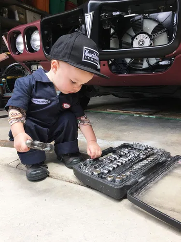 Vista 5 de Knuckleheads mono para niños overol de mecánico traje de Halloween disfraz para bebé