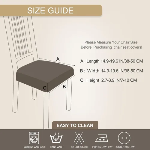 Vista 5 de NIBESSER Juego de 4 fundas de asiento para sillas de comedor, elásticas, suaves, extraíbles y lavables, para comedor, fundas de cojín de asiento