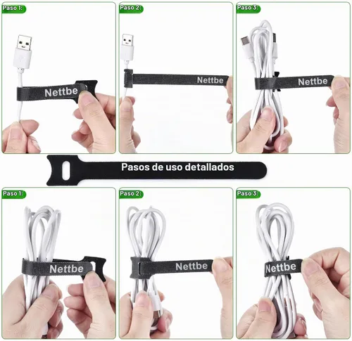 Vista 4 de Nettbe - 60 bridas ajustables de 6 pulgadas, correas reutilizables