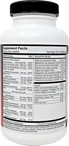 Vista 2 de Beverly International Fit Tabs Daily Multi-Vitamina/Mineral con Peptonato de Hierro, 120 Tabletas. (30 porciones) Note la diferencia. No te pierdas