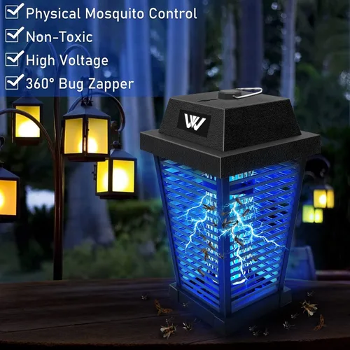 Vista 7 de Bug Zapper Outdoor - Exterminador eléctrico de mosquitos de 1600 V, lámpara de bombilla electrónica de 19 W para exteriores e interiores