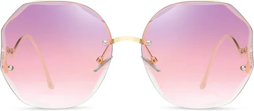 WOWSUN Y2K - Gafas de sol vintage degradadas sin montura para mujer