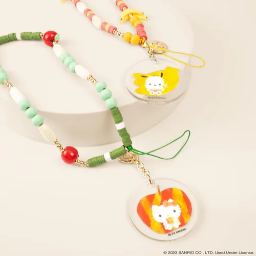 Vista 7 de iFace - Pulsera de cuentas de Hello Kitty y sus amigos - Correa universal para teléfono con dije, bonita cadena para muñeca, cordón estético
