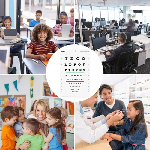 Vista 7 de PECULA Snellen - Tabla de pared para exámenes oculares - 10 pies 9 x 14 pulgadas