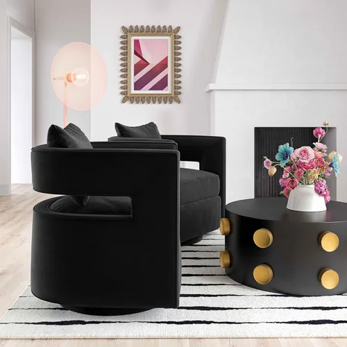 Vista 2 de Tov Furniture Kennedy Silla giratoria (negro)
