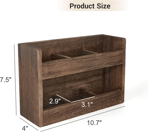 Vista 5 de Mkono Organizador de bolsas de té, soporte de almacenamiento para bolsas de té de madera de 2 capas, contenedor de té, estante de bolsitas de té