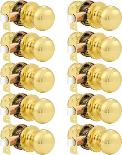 Vista 43 de Probrico Perillas de puerta para interiores, pomos de puerta de armario de latón antiguo, manijas de puerta de paso, sin llave, paquete de 2